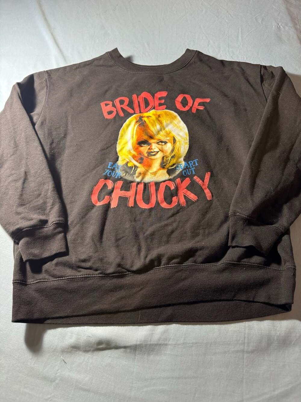 Chucky Bride of Chucky Eat Your Heart Out Black Sweatshirt XL